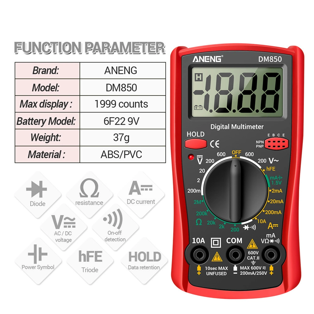 Aneng 1999 Counts Professional Electric Digital Multimeter
