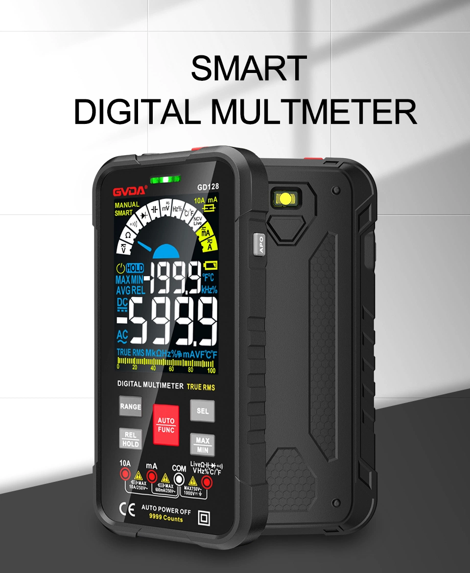 New 9999 Counts Smart Auto Range 1000V 10A Dmm Multitester Tester Meter Ohm Hz Capacitance Rel True RMS AC DC Digital Multimeter