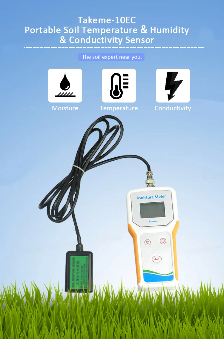 Takeme-10ec Wireless Soil Temperature Moisture Meter Smart Farm Sensor Soil Humidity Ec Conductivity Analyzer