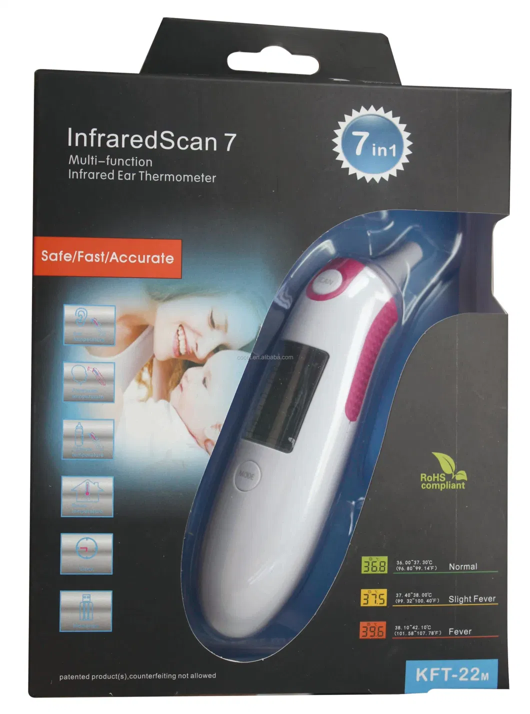 Environmental and Practical Multi-Functional Ear and Forehead Thermometer