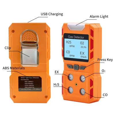 H2s O2 Ex Co 4 Function portable Gas Detector for Sale